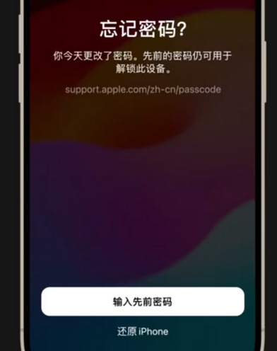 iPhone忘记了刚设置的密码